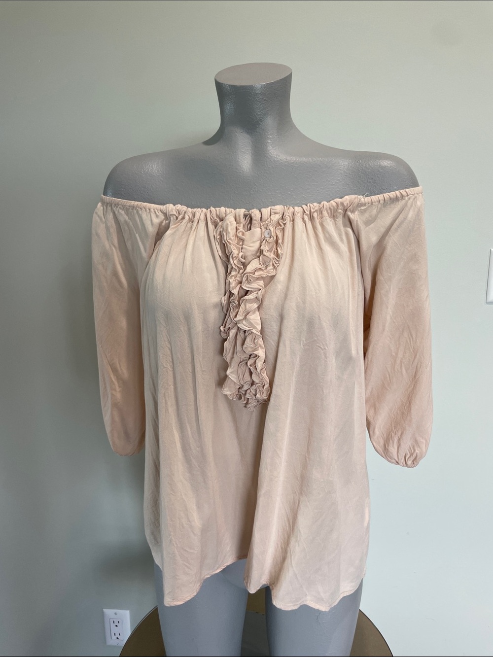 Altar'd State Soft Ruffle Scoop Neck Top - cream